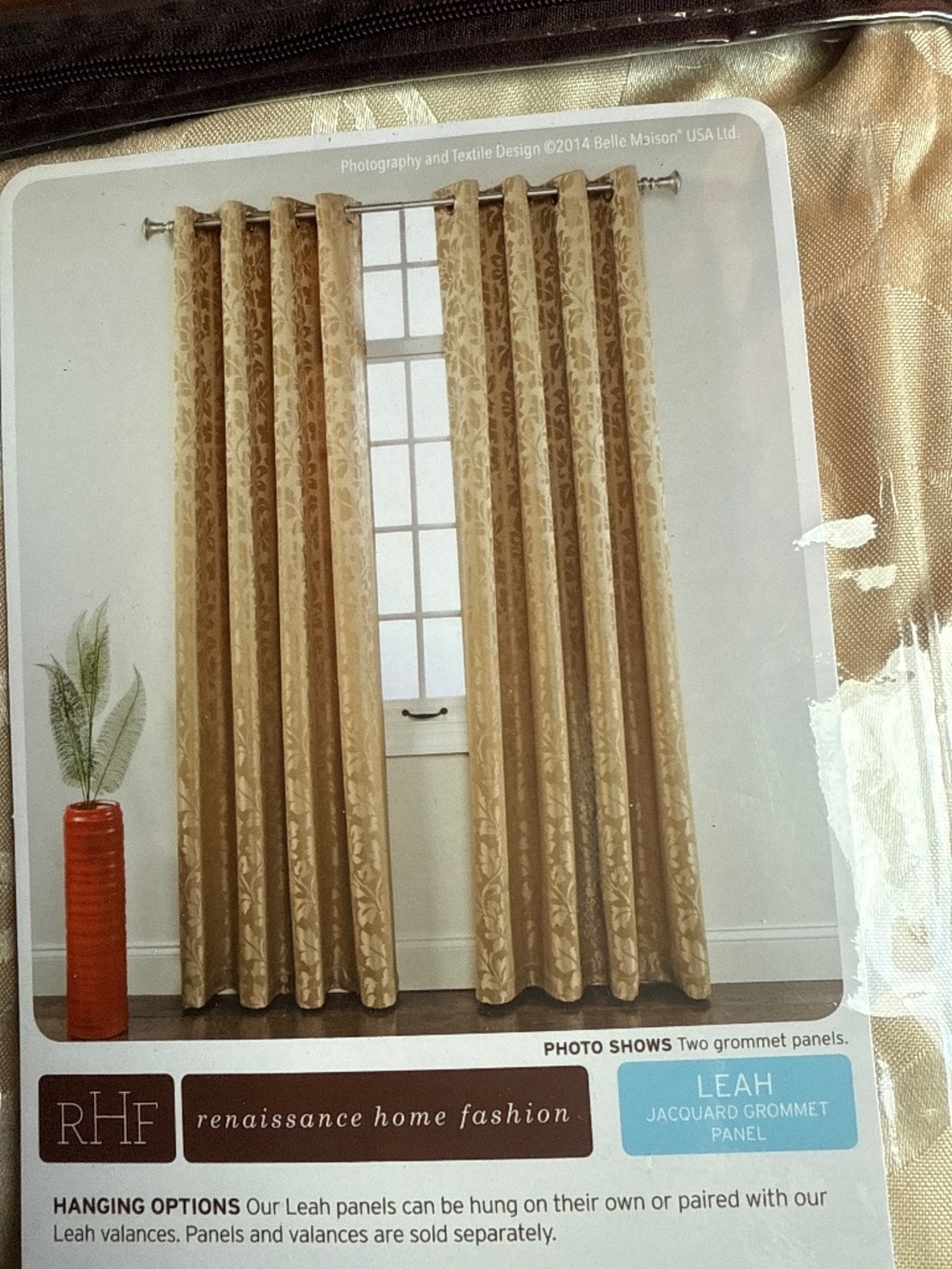 Renaissance Home Fashion Leah 1 Pc Jacquard Grommet Panel